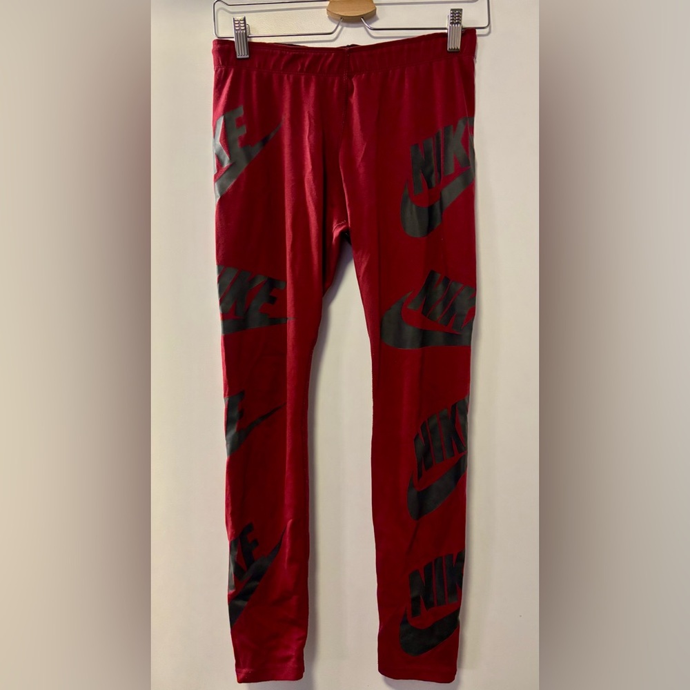 NIKE Just Do It all over print workout leggings Size Medium Women's